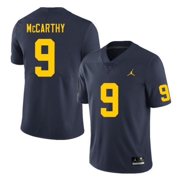 University of Michigan #9 For Men's J.J. McCarthy Jersey Navy Embroidery Alumni Football Limited